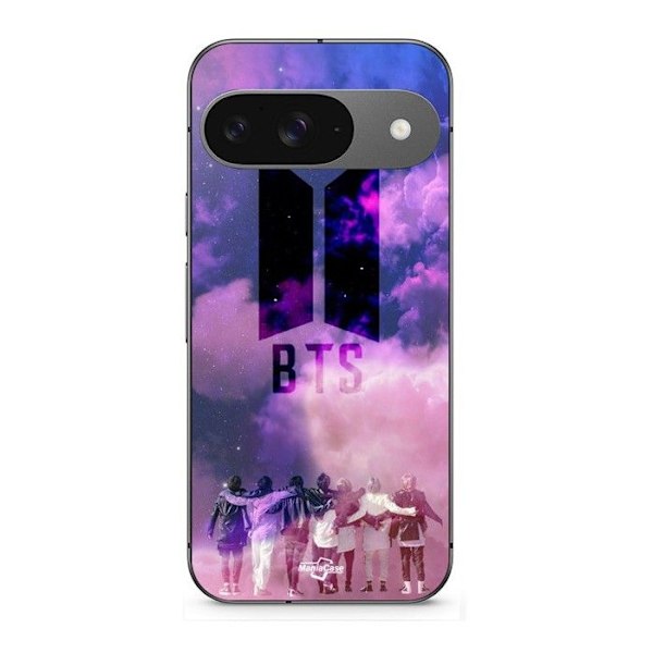 Telefonfodral - MANIACASE - Google Pixel 9 - Mjuk - Svart - BTS Kpop-logotyp Svart