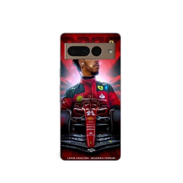 Coque - Maniacase - Google Pixel 7 Pro - Lewis Hamilton - Ferrari - Pehmeä Punainen