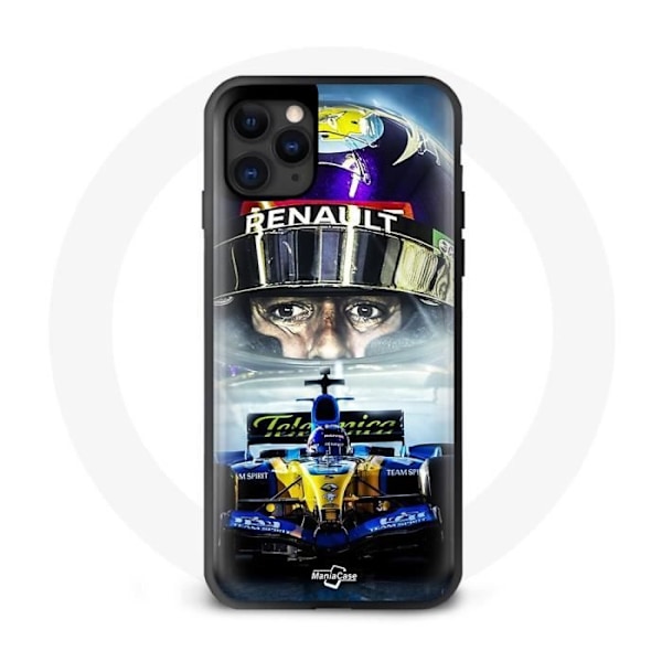 Coque iphone 11 pro max Formel 1 blå gul Fernando Alonso