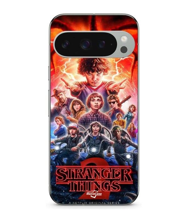 Cover - MANIACASE - Google Pixel 9 Pro - Blød - Sort - Stranger Things sæson 2 Svart