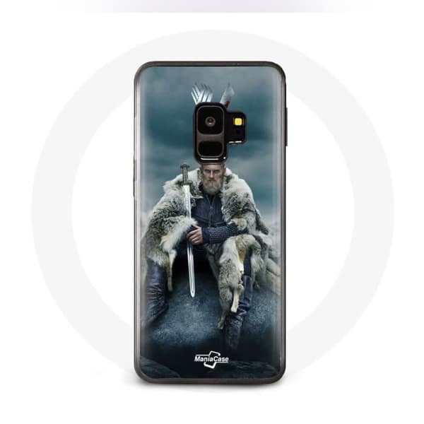 Skydd - MANIACASE - Samsung Galaxy S9 Plus - Hård Skydd - Vikings - Ragnar Lothbrok Grå