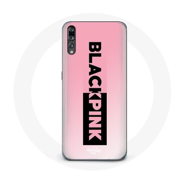 Coque för Huawei P20 Pro Blackpink K-pop Grupp Logotyp Svart Rosa Bakgrund Rosa
