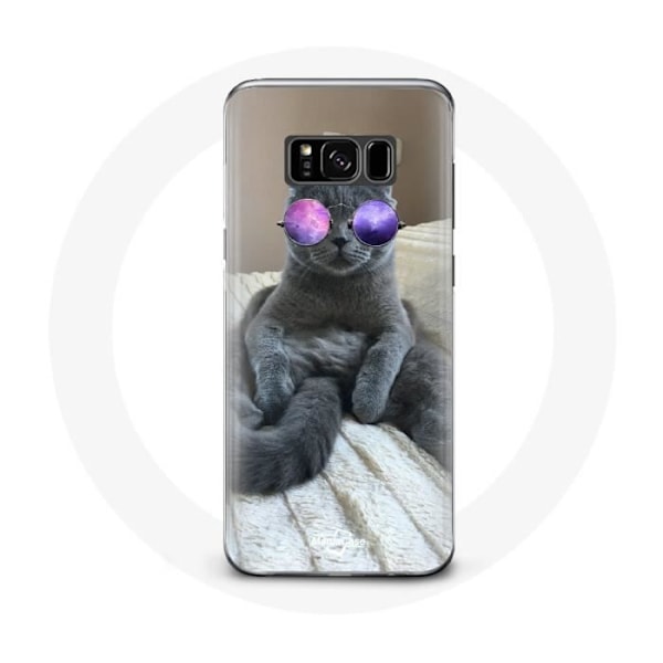 Coque för Samsung Galaxy S8 Plus Katt med lila glasögon