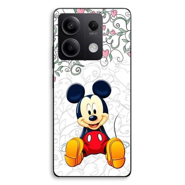 Telefoncover - MANIACASE - Xiaomi Redmi Note 13 5G - Sort - Silikone TPU - Mickey Mouse