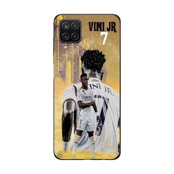 Coque Maniacase För Samsung galaxy A12 Vinicius JR real madrid 7 Tapet Svart