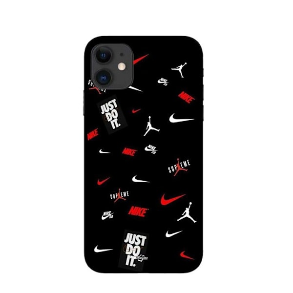 Coque Maniacase för Iphone 12 mini nike jordan vit röd svart bakgrund svart