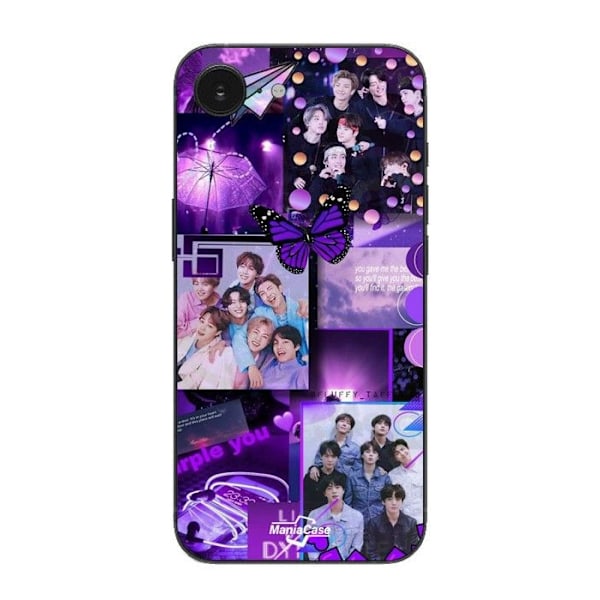 Coque Maniacase til iPhone 16E BTS KONCEPT VIOLET Svart