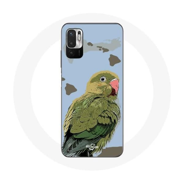 Cover - Xiaomi - Redmi Note 10T 5G - Blød - Papegøjer - Grøn Grön