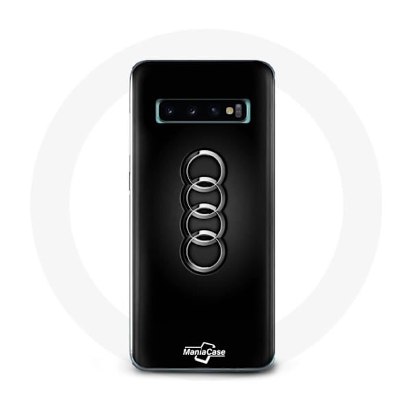 Coque för Samsung Galaxy S10 Edge Audi-logotyp navkapsel svart bakgrund