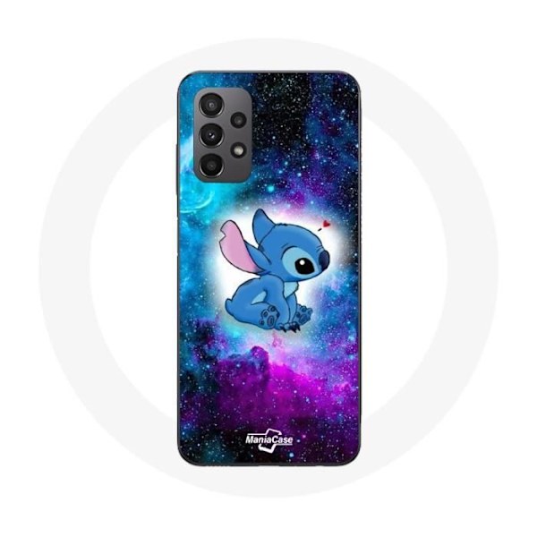 Coque - Maniacase - Samsung Galaxy A23 5G - Mjuk - Färgglad - Stitch Ohana Citat Rymd Färgad