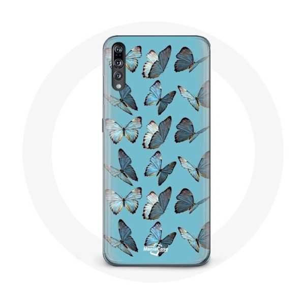 Coque - Huawei - P20 - Fjärilar - Mjuk - Syntetiskt skydd Blå