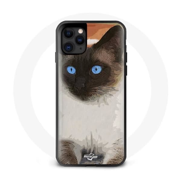 Coque - Mixte - Iphone 13 Pro Max - Souple - Siamois Katt - Blå Blå