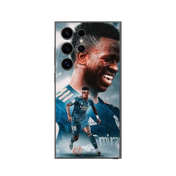 Coque Samsung Galaxy S25 Ultra Vinicius JR Real Madrid Blå Bakgrundsbild Maniacase