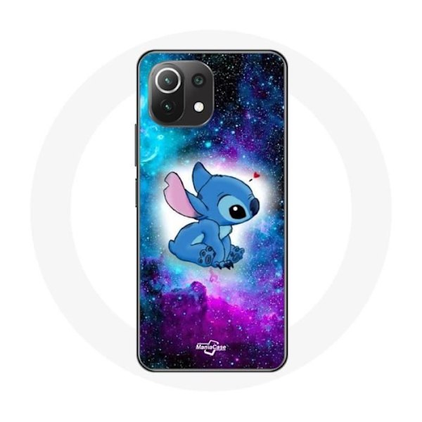 Coque - Maniacase - Mi 11 Lite - Mjuk - Färgglad - Stitch Ohana Citat Utrymme Färgad