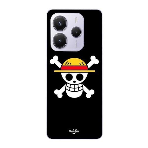 Coque - Maniacase - Xiaomi Redmi Note 14 5G - One Piece Flagga - Flexibel - Svart