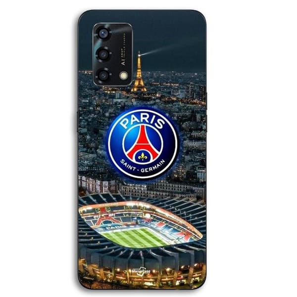 Coque Oppo A95 PSG logo stadion yö Eiffel-torni Maniacase Svart