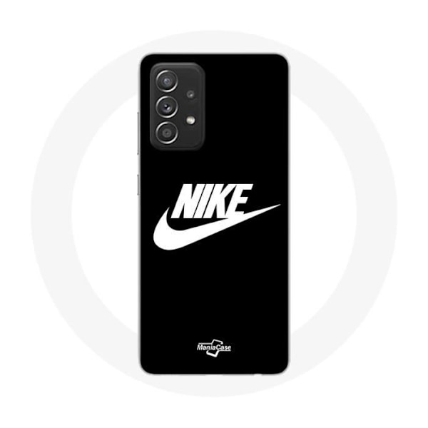 Coque för Samsung Galaxy A33 5G Nike-logotyp vit på svart bakgrund