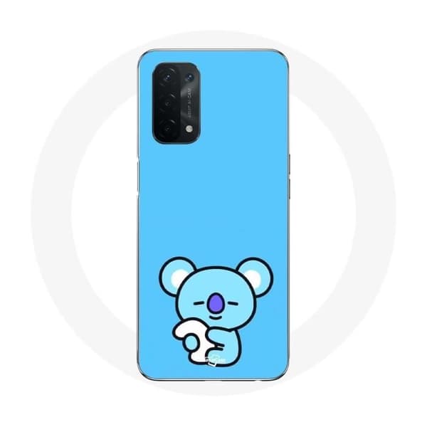 Cover til Oppo A74 Bangtan BTS BT21 Koya RM Blå Baggrund