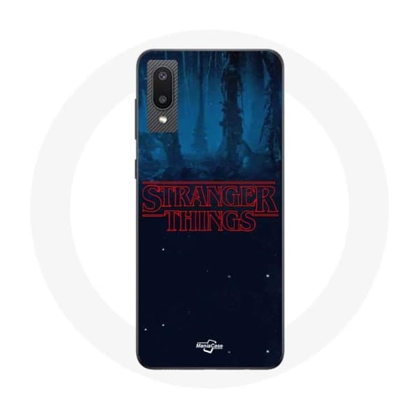 Samsung Galaxy A02:n Stranger Things -logo Sininen tausta kaudelta 2