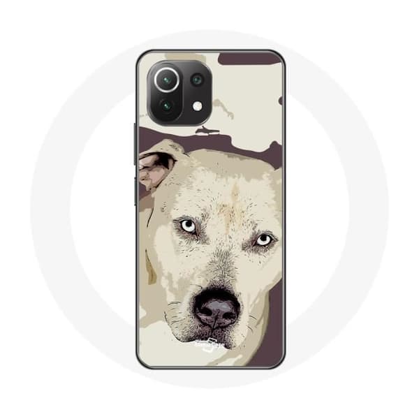 Cover - Xiaomi - Mi 11 Lite - Pitbull Hund - Blød - Hvid Vit