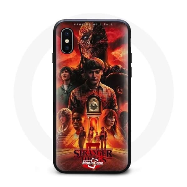 Coque - Maniacase - Iphone XS Max - Sort - Fleksibel - Stranger Things Sæson 5