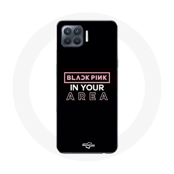 Coque för Oppo A93 Blackpink in Your Area Logotyp Rosa Svart Bakgrund