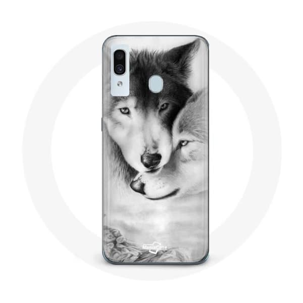 Coque för Samsung Galaxy A40 Varg Duo djur