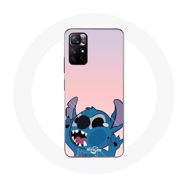 Coque för Xiaomi Redmi Note 11s 5G Stitch med näsan i vädret rosa bakgrund