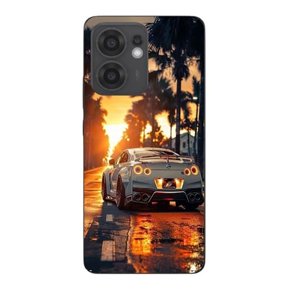 Coque Maniacase för Oppo Reno 13F GTR R35 solnedgång Svart
