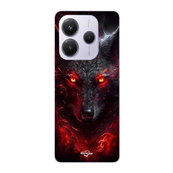 Xiaomi Redmi Note 14 5G Cover Sort ulv rød Maniacase