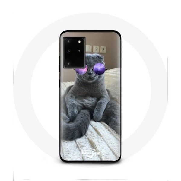 Coque för Samsung Galaxy S11 Plus Katt med lila glasögon