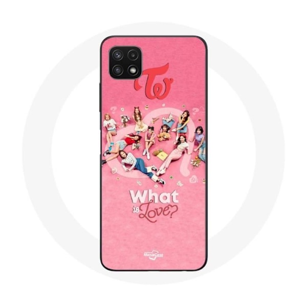 Coque för Samsung Galaxy A22 5G TWICE Logotyp Röd Affisch What Is Love