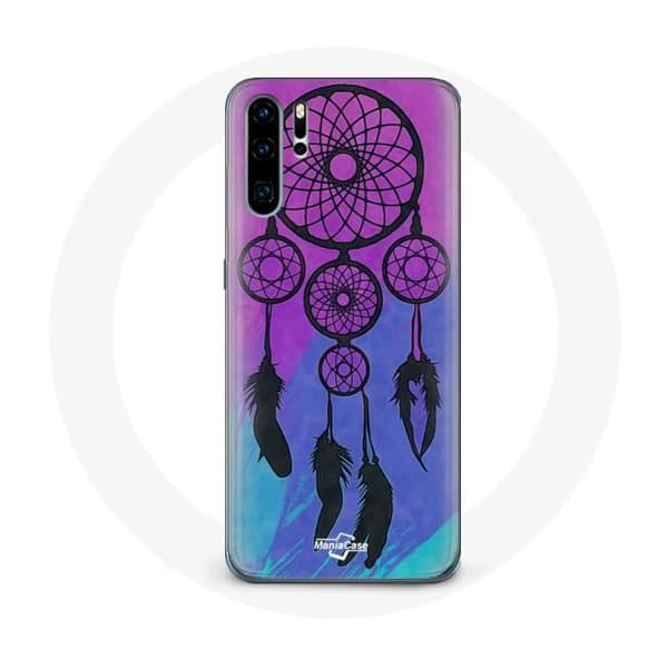 Cover til Huawei P30 Pro Drømmefanger Sort Blå og Lilla Baggrund