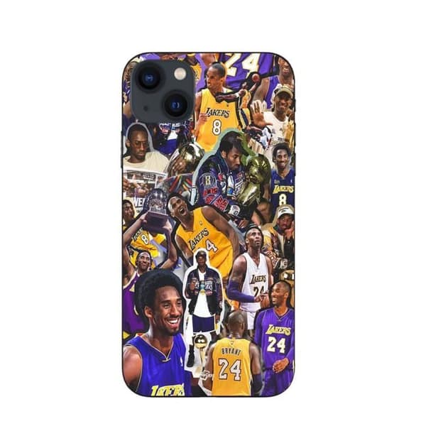 Cover - MANIACASE - iPhone 15 - Sort - Kobe Bryant - Blød Svart