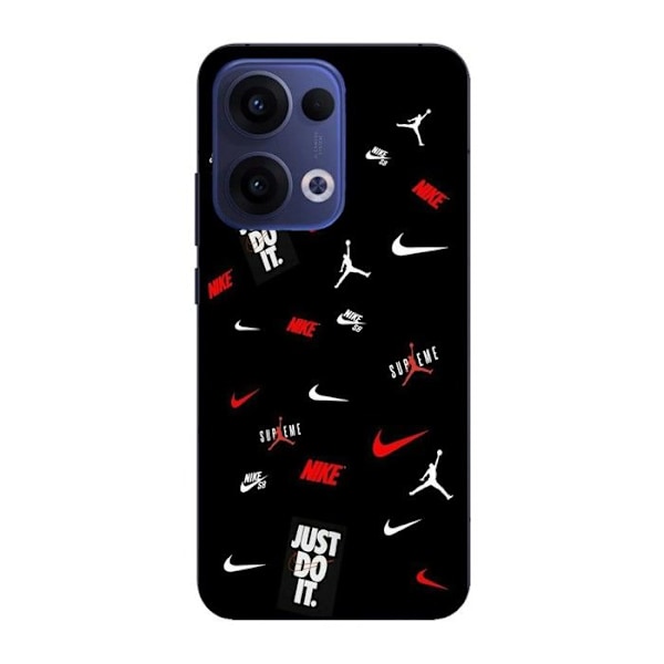 Telefonfodral - NIKE JORDAN - Oppo Reno 13 5G - Silikon - Mjuk - Svart/Röd Svart