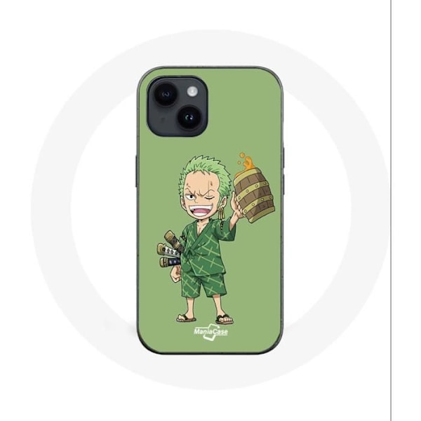 Coque - Maniacase - Iphone 14 Plus - One piece Manga Roronoa Zoro - Mjuk - Svart