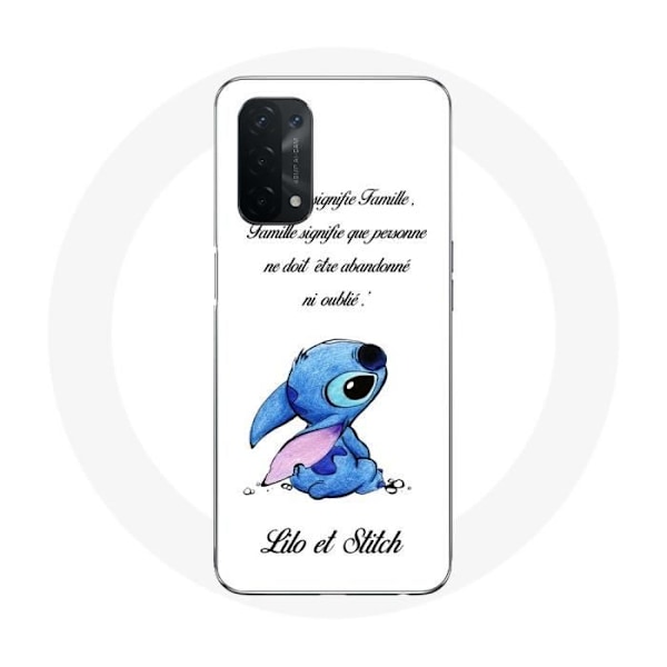 Coque för Oppo A74 Lilo och Stitch Ohana Citat Vit