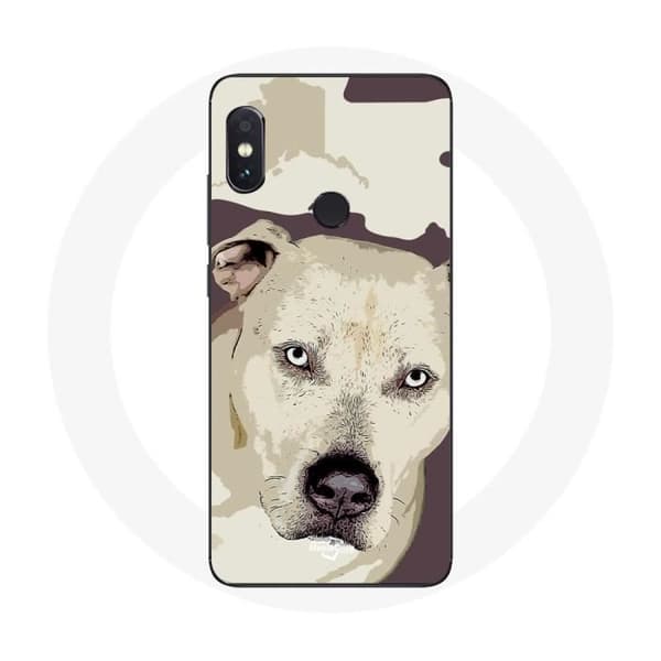 Coque - Xiaomi - Redmi Note 5 Pro - Slen - Pitbull Hund - Vit Vit