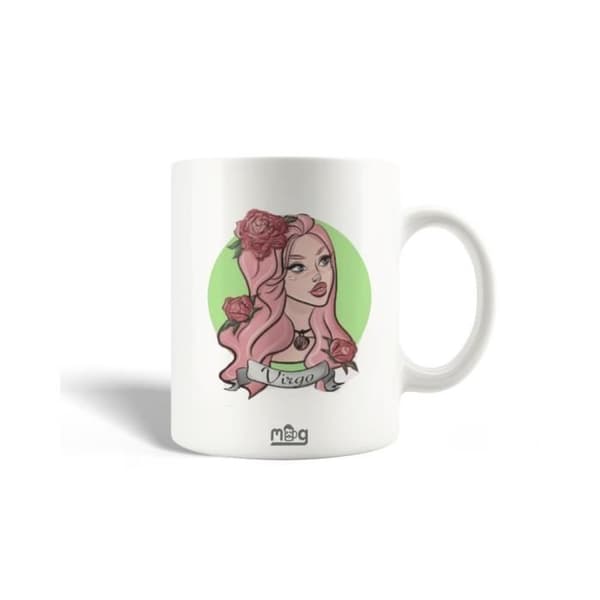 Mugg i keramik - Dagens horoskop - Jungfru - 30cl - Diskmaskinssäker - Vit