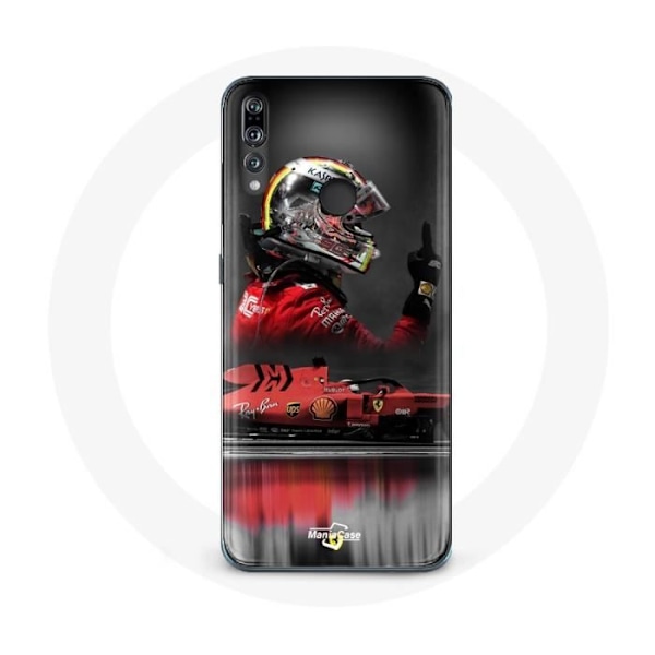 Skal för Huawei P30 Lite - Formel 1 - Sebastian Vettel - Mjuk - Röd - Skydd Röd