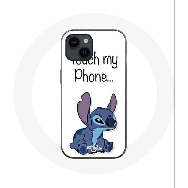 Cover - Maniacase - Iphone 14 Plus - Lilo og Stitch - Blød - Sort svart
