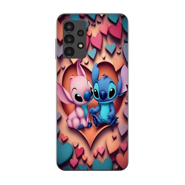 Coque Maniacase För Samsung galaxy A13 4g Stitch Angel hjärta färgglad Svart