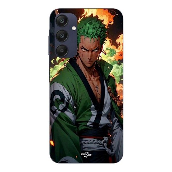 Coque - Maniacase - Samsung Galaxy A25 - One Piece Zoro - 3D Konst - Silikon Svart