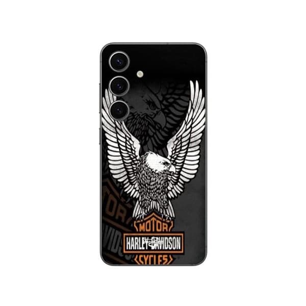 Cover til Samsung Galaxy S25 Plus harley-davidson-mini-plakat-logo-ørn svart