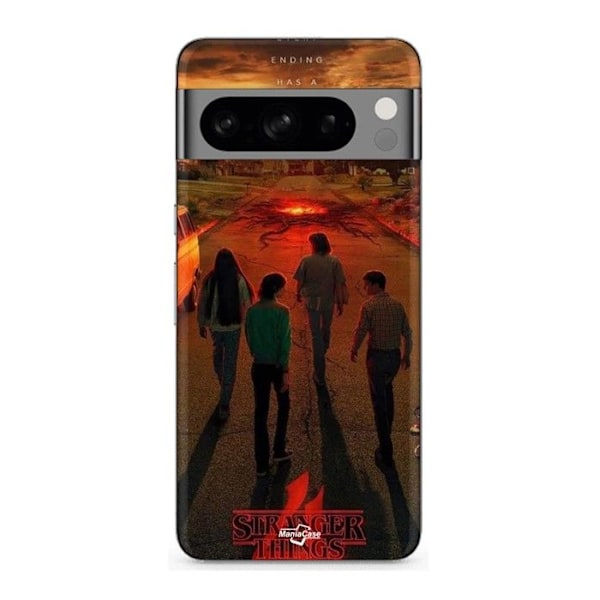 Coque - MANIACASE - Google Pixel 8a Pro - Snygg - Svart - Stranger Things Säsong 4 Svart