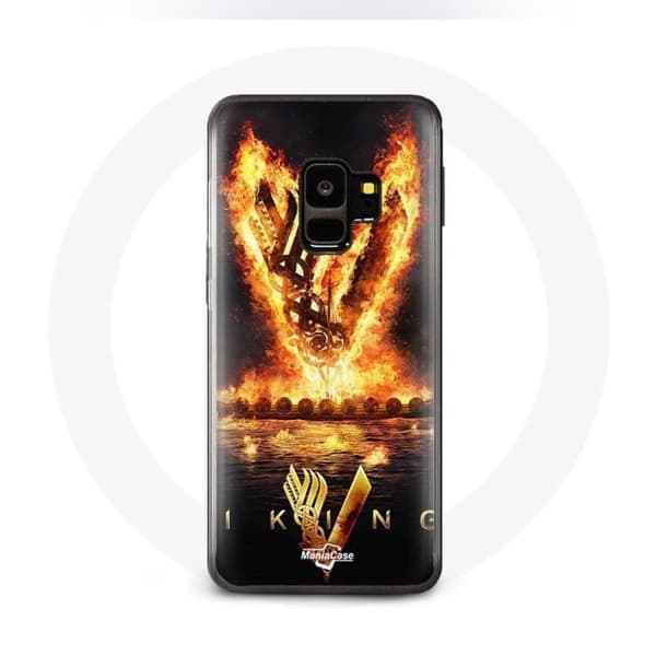 Coque - Vikinger - Samsung Galaxy S9 - Logo V Ildesværd - Sort - Hård Beskyttelse Svart