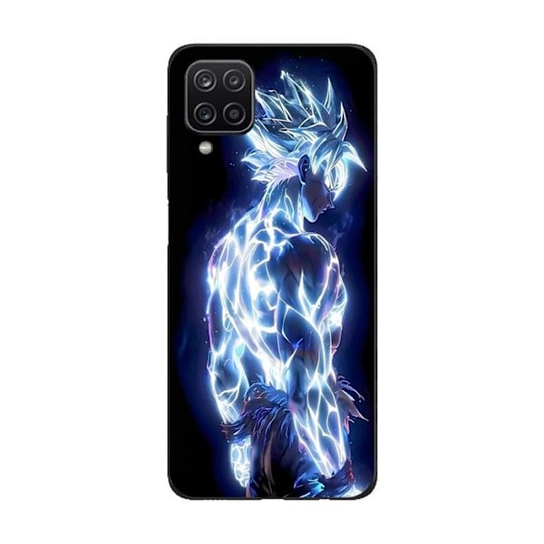 Coque Maniacase för Samsung galaxy A12 Dragon Ball Z Goku Ultra Instinct självlysande Svart
