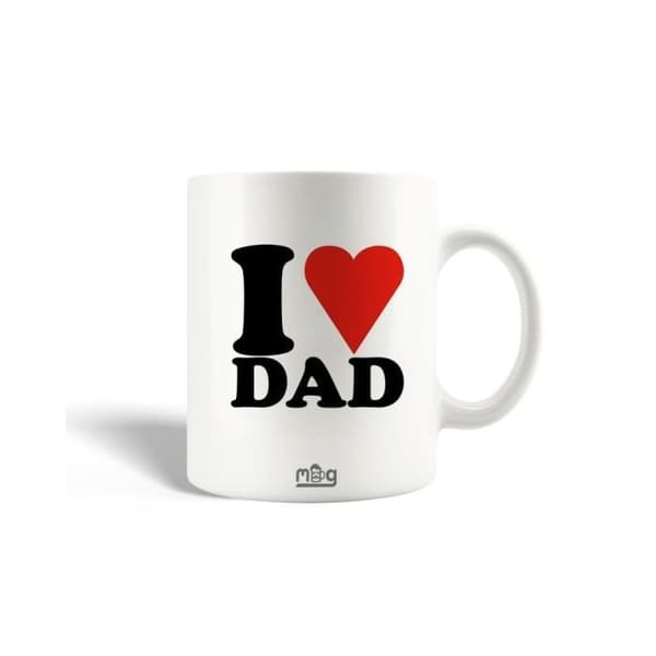 Keramikmugg - Jag älskar pappa - Vit - 30cl - Diskmaskinssäker - Cylindrisk