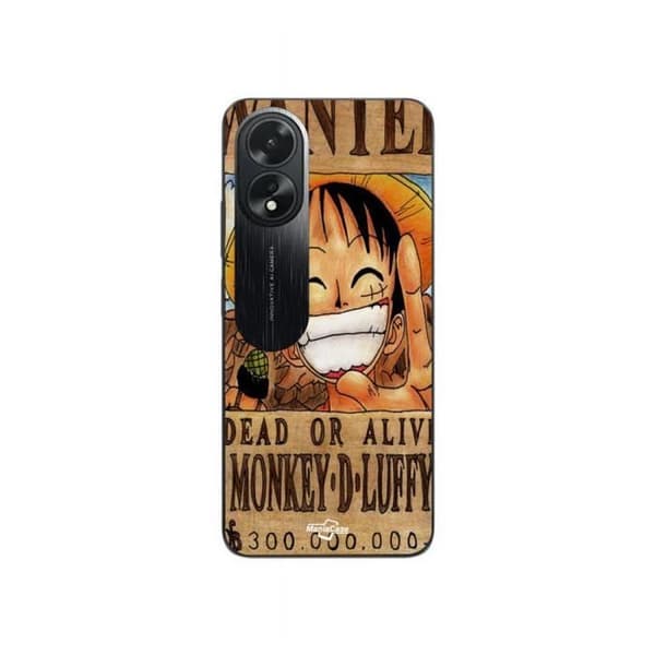 Coque - MANIACASE - Oppo A58 - One Piece Wanted Poster - Sort - Blød