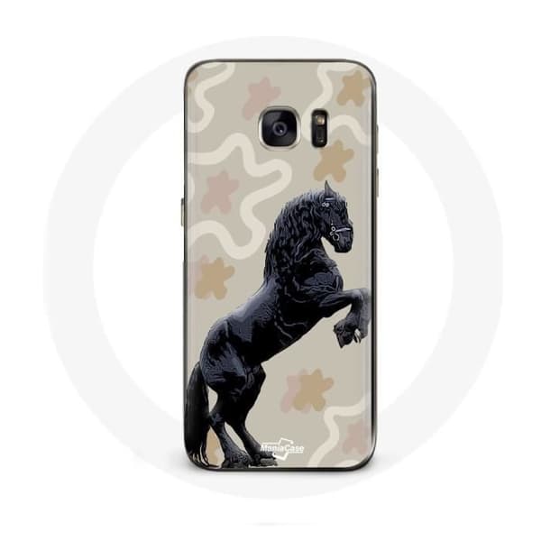 Cover til Samsung Galaxy S6 Edge Frison Sort Heste Race